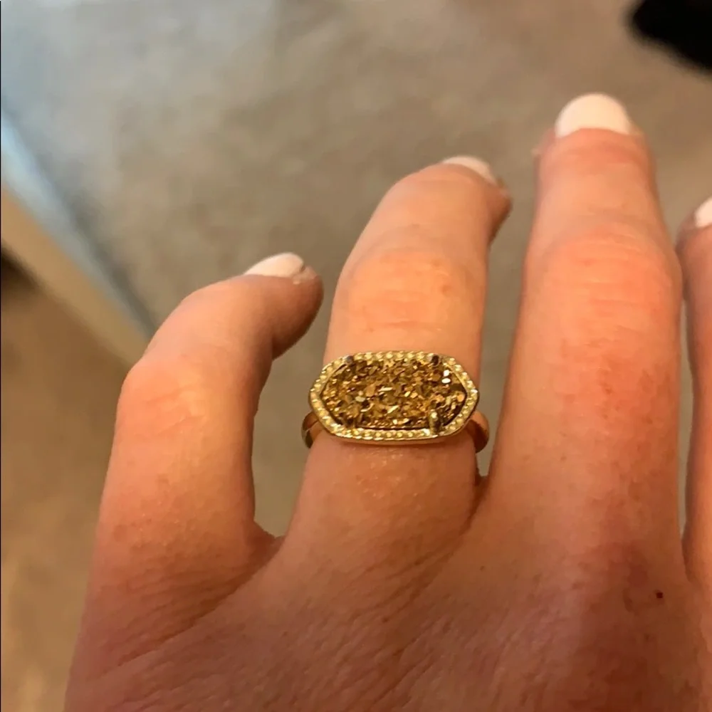 Gold Kendra Scott Drusy ring - Picture 6 of 6
